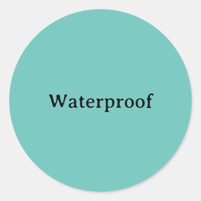 Water Proof Splash Free Package Label Teal Blue (Front)