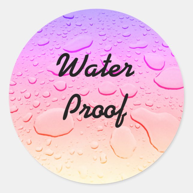 Water Proof Splash Free Rose Gold Pink Ombre Drops Classic Round Sticker (Front)