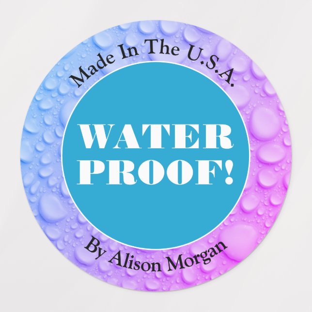 Water Proof White Text, DIY 3 Text Lines, Photo (Design 1)