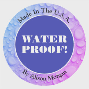 Water Proof White Text, Name, Deep Blue Your Photo