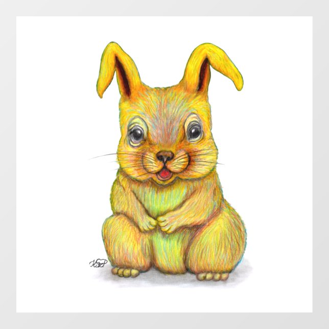 Water Rabbit Window Cling (Sheet)
