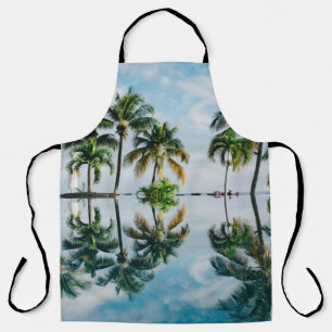 WATER REFLECTION OF COCONUT PALM TREES APRON