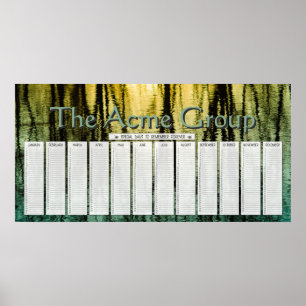Water Reflections Custom Special Days Calendar Poster