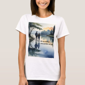 Water Reflections: Minimalist Illustration in Ac T-Shirt