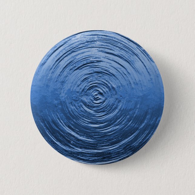 Water Ripple Blue 6 Cm Round Badge (Front)