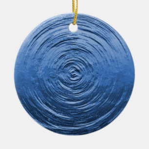 Water Ripple Blue Ceramic Tree Decoration