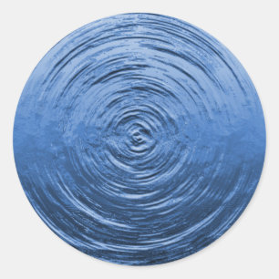 Water Ripple Blue Classic Round Sticker