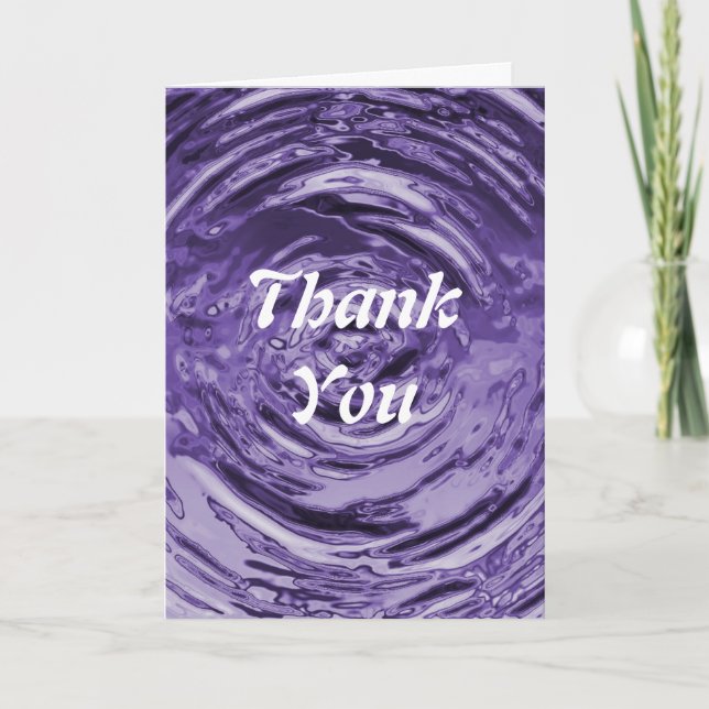 Water Ripple Purple Thank You Card (Front)