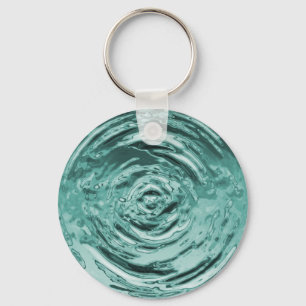 Water Ripple Teal Key Ring