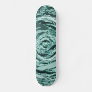 Water Ripple Teal Skateboard