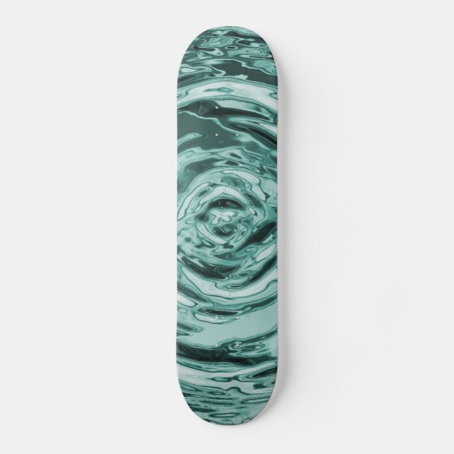 Water Ripple Teal Skateboard (Front)