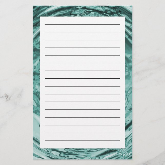 Water Ripple Teal Stationery (Front)