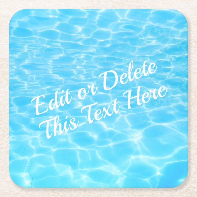 Water ripples Pool party Beach party Summer party  Square Paper Coaster (Front)