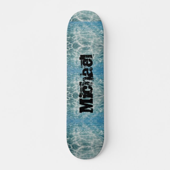 Water Rippling Abstract Design to Personalise Skateboard (Front)