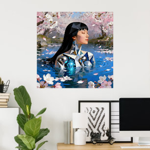 "Water’s Digital Dream" – A Digital Portrait Poster