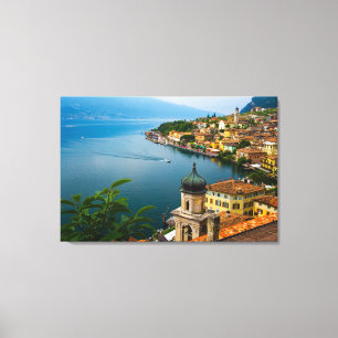 Water San Benedetto Church Lake Garda, Italy Canvas Print