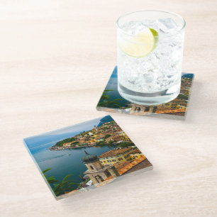 Water   San Benedetto Church Lake Garda, Italy Glass Coaster