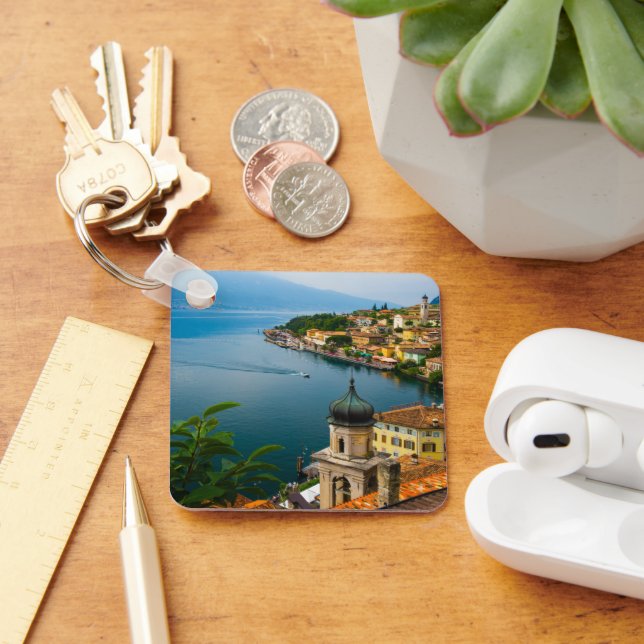 Water | San Benedetto Church Lake Garda, Italy Key Ring (Desk)