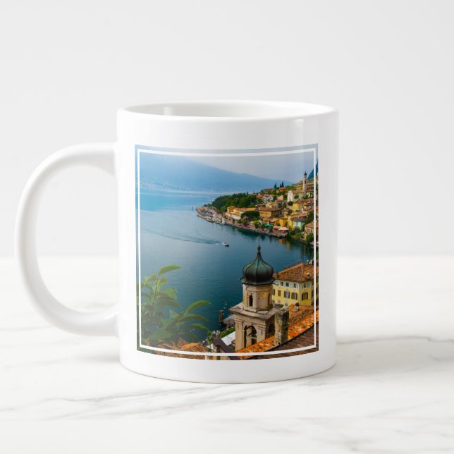 Water | San Benedetto Church Lake Garda, Italy Large Coffee Mug (Left)