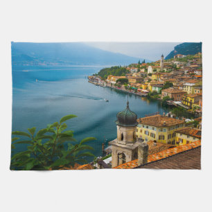 Water   San Benedetto Church Lake Garda, Italy Tea Towel