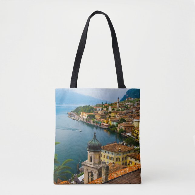 Water | San Benedetto Church Lake Garda, Italy Tote Bag (Front)
