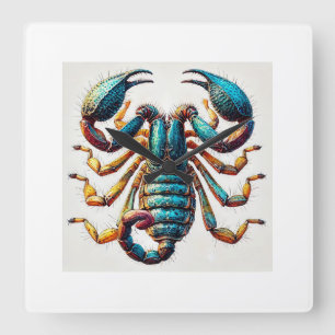 Water Scorpion 240624IREF109 - Watercolor Square Wall Clock