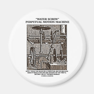 Water Screw Perpetual Motion Machine Woodcut Magnet