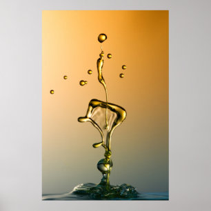 Water Sculpture: Golden Line Poster
