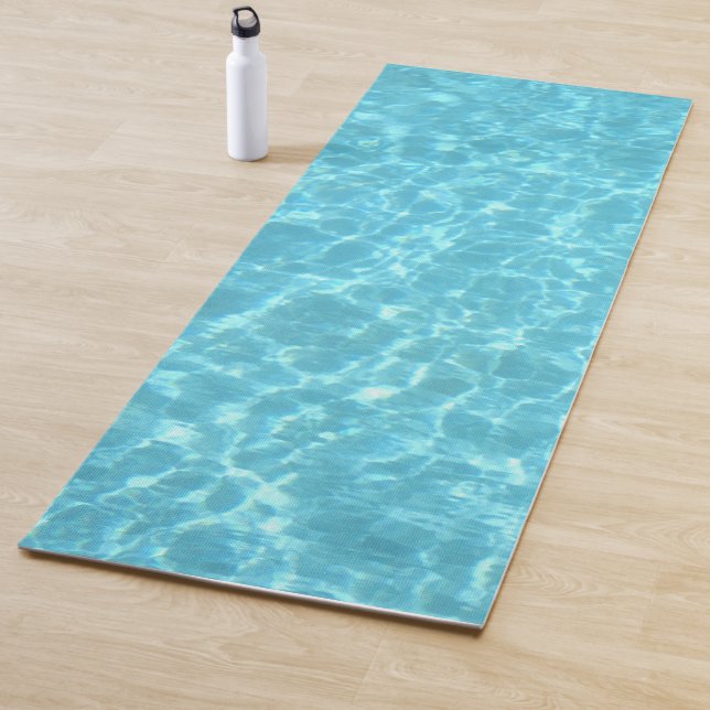 Water Sea Aqua Swimming Pool Template Blue Green Yoga Mat (In Situ)