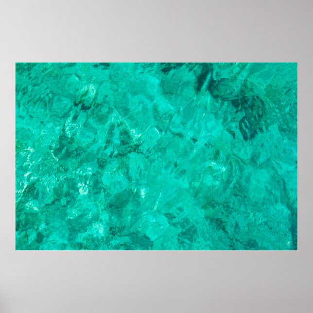 Water sea blue wave turquoise liquid background poster (Front)
