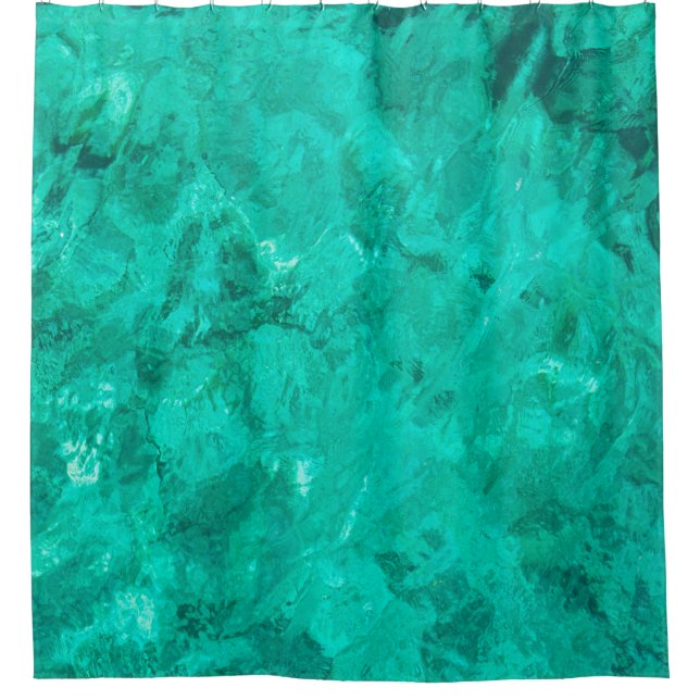 Water sea blue wave turquoise liquid background shower curtain (Front)