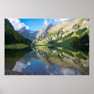Water Seealpsee Lake Swiss Alps Switzerland Poster