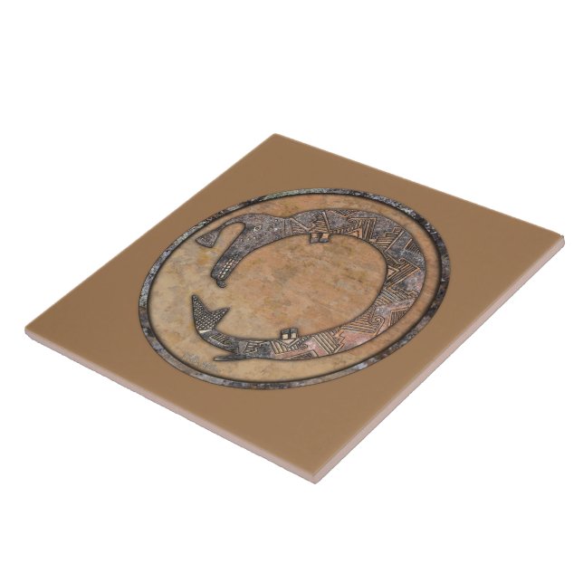 Water Serpent Mimbres Pottery Design Tile (Side)