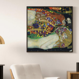 Water Serpents by Gustav Klimt Detail Poster