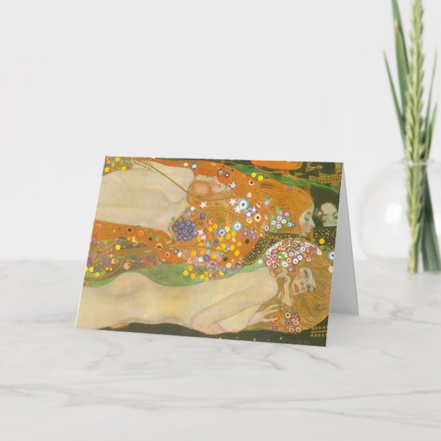 Water Serpents II by Gustav Klimt, Art Nouveau Card (Front)