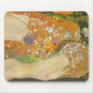 Water Serpents II by Gustav Klimt, Art Nouveau Mouse Mat