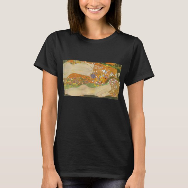 Water Serpents II by Gustav Klimt, Art Nouveau T-Shirt (Front)