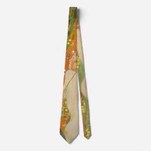 Water serpents II by Gustav Klimt, Art Nouveau Tie