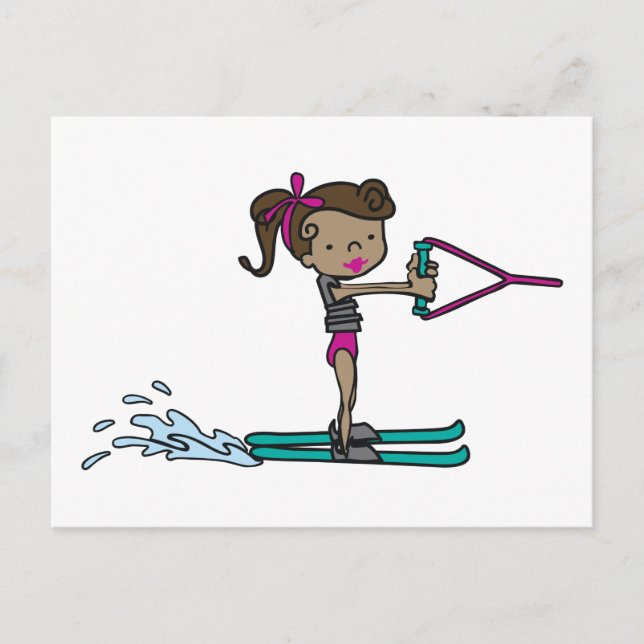 Water Ski Girl Postcard (Front)