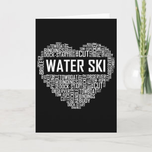 Water Ski Heart Lover Gift Waterski Love Gifts Ski Card