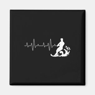 Water Ski Heartbeat - Waterskier Watersports Water Magnet