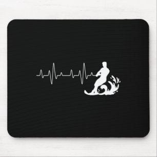 Water ski heartbeat - waterskier watersports water mouse mat