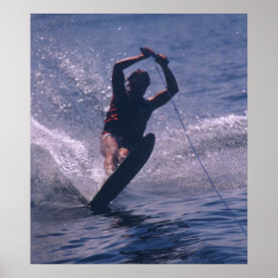 Water Ski -- In Blue Poster