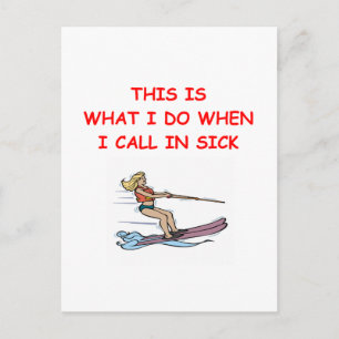 water ski postcard