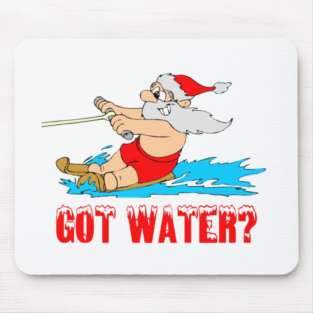 Water Ski Santa Mouse Mat (Front)