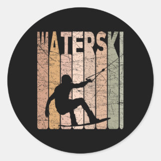 Water Ski Vintage Water Skiing Retro Water Skier Classic Round Sticker