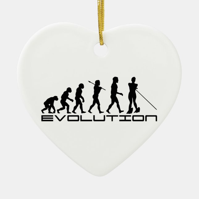Water Ski Waterski Sport Evolution Art Ceramic Tree Decoration (Front)