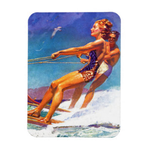 Water Skier by McClelland Barclay Magnet