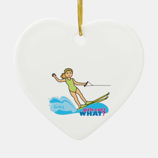 Water-Skier-Girl 2 Ceramic Tree Decoration (Front)