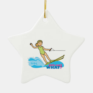 Water-Skier-Girl 2 Ceramic Tree Decoration